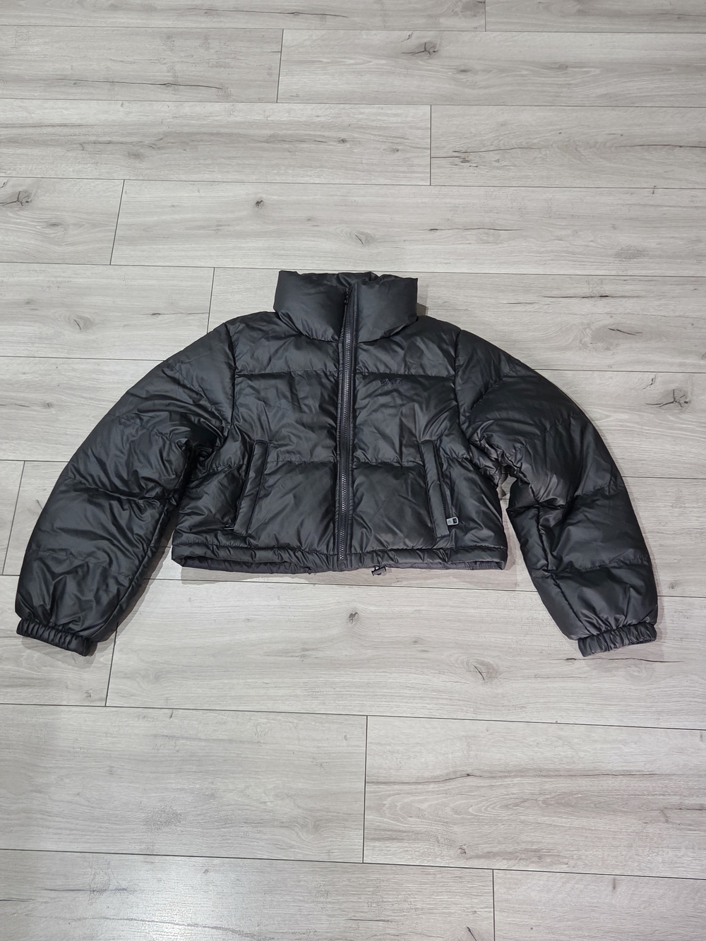 N.Y.L.A. Black Cropped Puffer Jacket